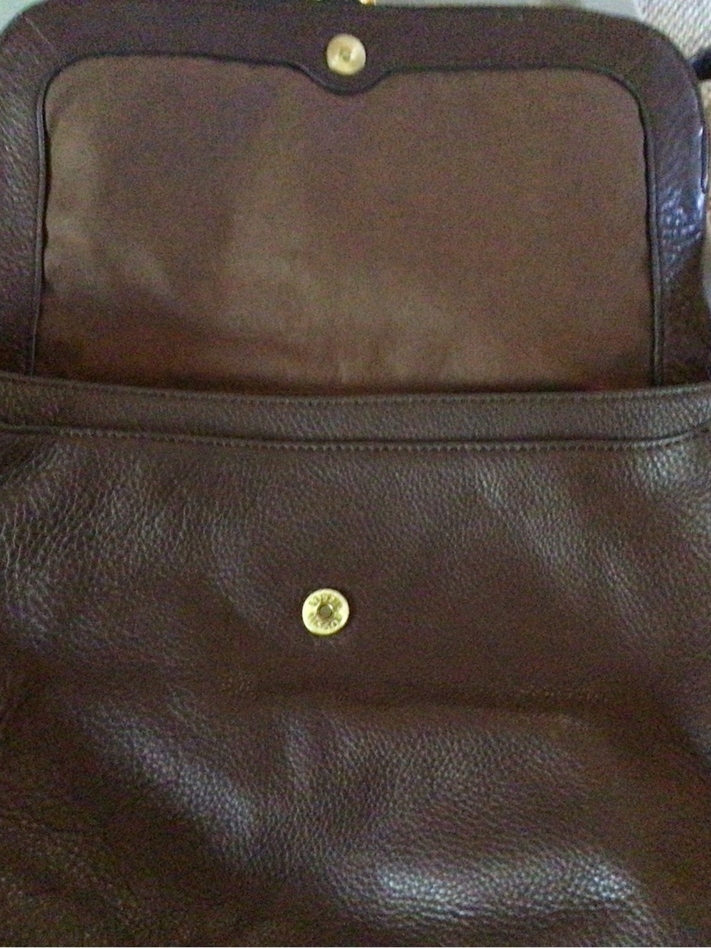 Fossil / Preston Espresso Pebbled Leather Crossbody Bag with Gold Hardware - Picture 6 of 12